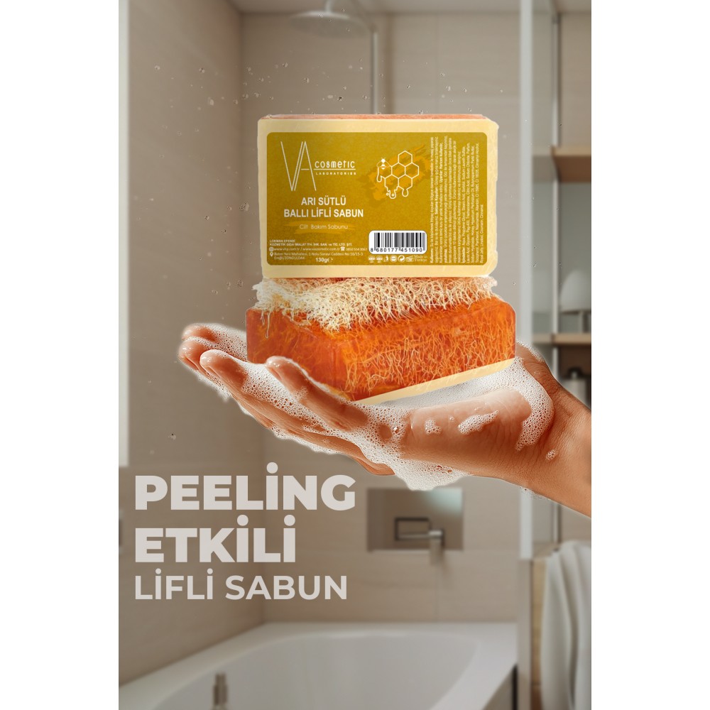 VA COSMETIC ARI SÜTLÜ BALLI LİFLİ SABUN 130 GR
