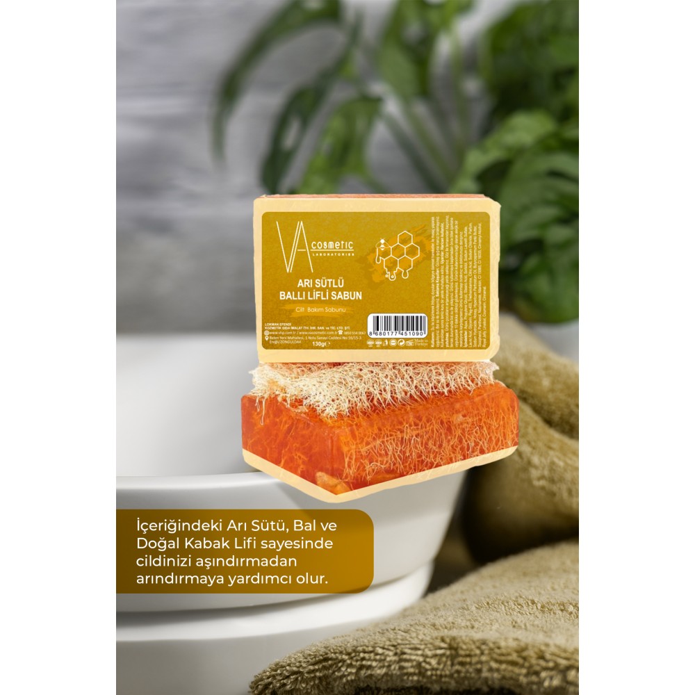 VA COSMETIC ARI SÜTLÜ BALLI LİFLİ SABUN 130 GR