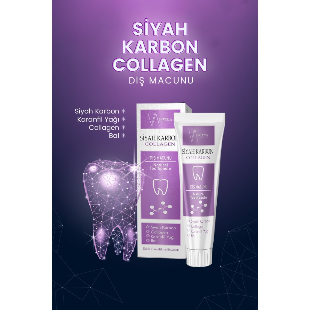 VA COSMETIC SİYAH KARBON DİŞ MACUNU 100ML
