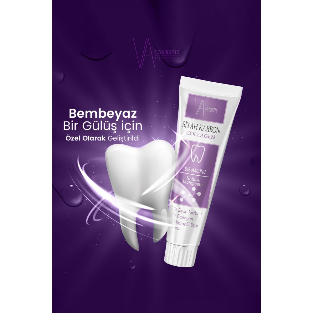 VA COSMETIC SİYAH KARBON DİŞ MACUNU 100ML