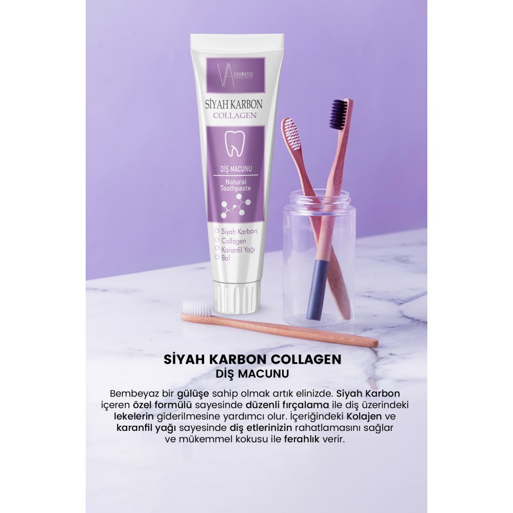 VA COSMETIC SİYAH KARBON DİŞ MACUNU 100ML